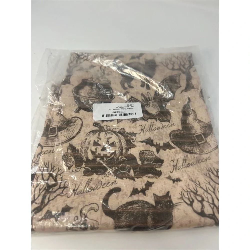 NEW Halloween Adult Apron Water Resistant Black Cats Cauldron Witch Hats